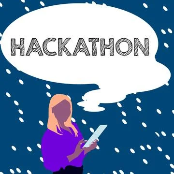 Text showing inspiration Hackathon. Internet Concept event where large number of Stock Illustration