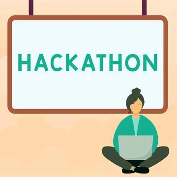 Text showing inspiration Hackathon. Word for event where large number of people Stock Illustration