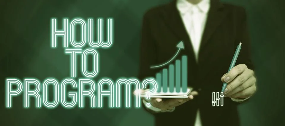 Text showing inspiration How To Program. Concept meaning Instruction for Stock Photos