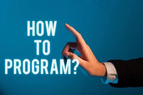 Text showing inspiration How To Program. Conceptual photo Instruction for Stock Photos