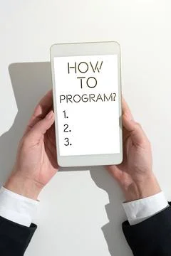 Text showing inspiration How To Program. Business overview Instruction for Stock Photos