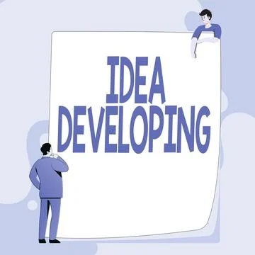 Text showing inspiration Idea Developing. Business approach innovating the Illustrazione stock