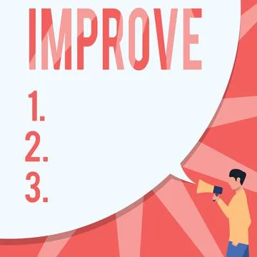 Text showing inspiration Improve. Business idea Make become better Development Ilustración de archivo