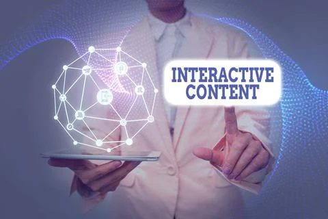 Text showing inspiration Interactive Content. Word Written on It requires the Stock Photos