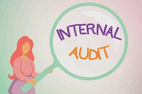 Text showing inspiration Internal Audit. Word for evaluates the objective Stock Illustration