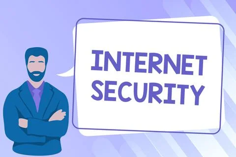 Text showing inspiration Internet Security. Conceptual photo security that deals Illustrazione stock