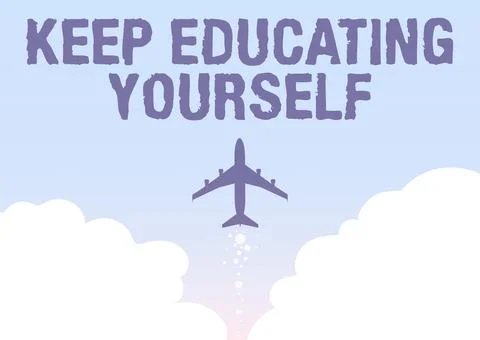 Text showing inspiration Keep Educating Yourself. Word Written on Never stop Stock Illustration