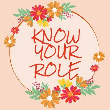 Text showing inspiration Know Your Role. Word for Be clear of one Illustrazione stock
