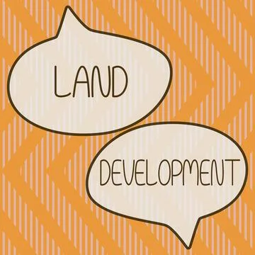 Text showing inspiration Land Development. Concept meaning learn to develop 스톡 일러스트
