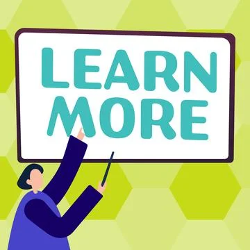Text showing inspiration Learn More. Concept meaning Deepen knowledge of the 스톡 일러스트