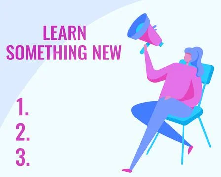 Text showing inspiration Learn Something New. Word for Getting knowledge in 스톡 일러스트