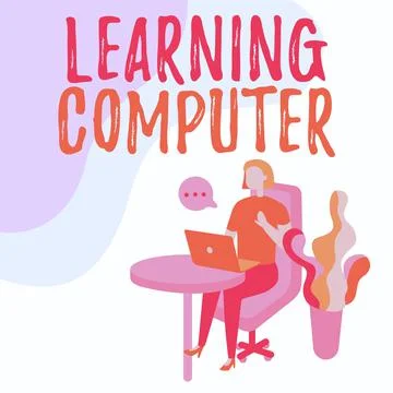 Text showing inspiration Learning Computer. Business concept learn more about Stock Illustration