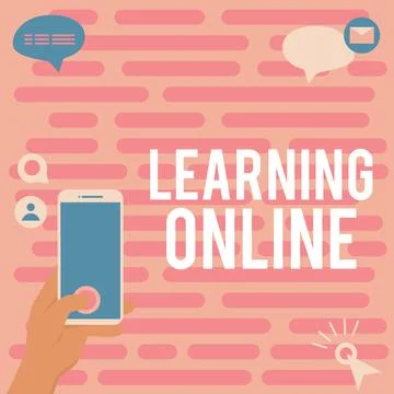 Text showing inspiration Learning OnlineLearn something new with the help of Stockillustratie