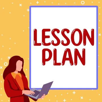 Text showing inspiration Lesson Plan. Word Written on a teacher's detailed イラスト素材