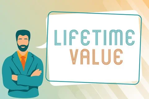Text showing inspiration Lifetime Value. Business overview Worth of the customer Stock Illustration