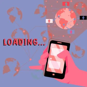 Text showing inspiration Loading. Business showcase time takes to download and Stock Illustration