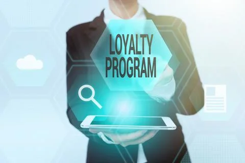 Text showing inspiration Loyalty Program. Word for marketing effort that provide Fotos de archivo