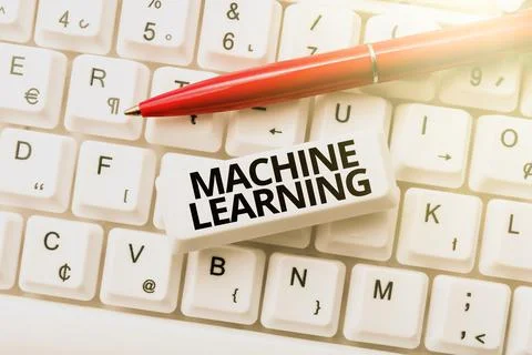 Text showing inspiration Machine Learning. Internet Concept scientific study of Stock Photos