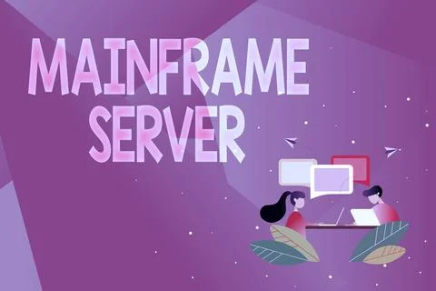 Text showing inspiration Mainframe Server. Concept meaning designed for Illustrazione stock
