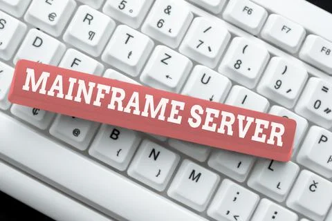 Text showing inspiration Mainframe Server. Conceptual photo designed for Foto stock
