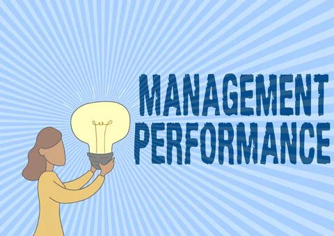 Text showing inspiration Management Performance. Business idea feedback on Stock Illustration