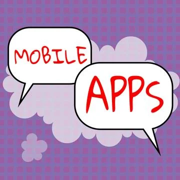 Text showing inspiration Mobile Apps. Business showcase small programs are made Stock Illustration