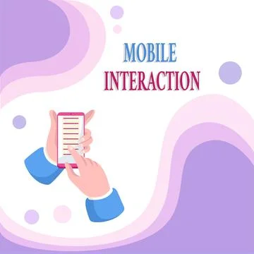 Text showing inspiration Mobile Interaction. Business showcase the interaction Illustrazione stock