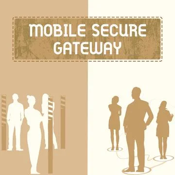 Text showing inspiration Mobile Secure Gateway. Word for Securing devices from Stock Illustration
