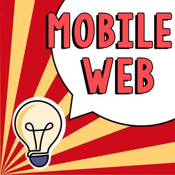 Text showing inspiration Mobile Web. Word for browser-based internet services 스톡 일러스트