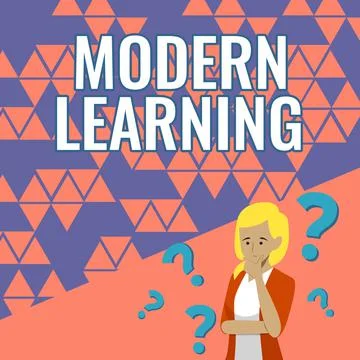 Text showing inspiration Modern Learning. Conceptual photo flexible and agile Stock Illustration