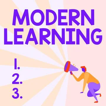 Text showing inspiration Modern Learning. Concept meaning flexible and agile Stock Illustration