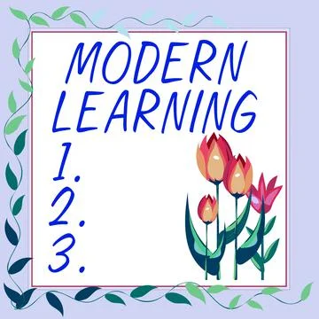 Text showing inspiration Modern Learning. Concept meaning flexible and agile Stock Illustration