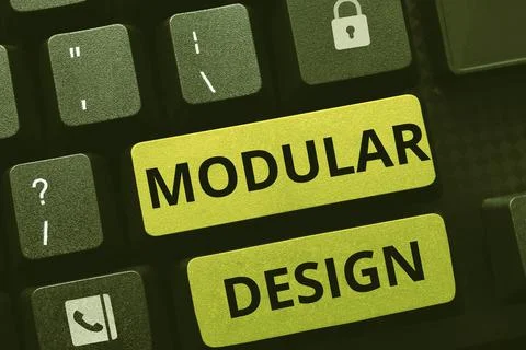 Text showing inspiration Modular Design, Business overview Using technology a 스톡 사진