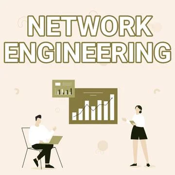 Text showing inspiration Network Engineering. Concept meaning field concerned Stock Illustration