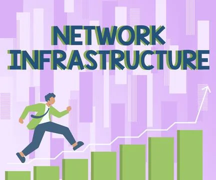 Text showing inspiration Network Infrastructure. Concept meaning Hardware and イラスト素材