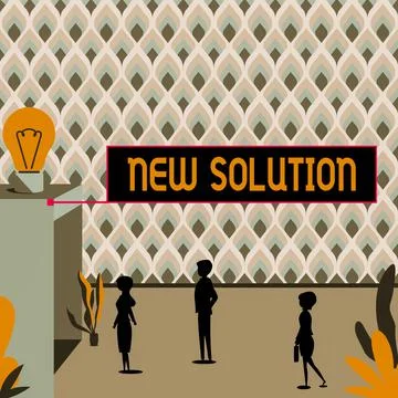 Text showing inspiration New Solution. Business approach Modern Innovation Stock Illustration