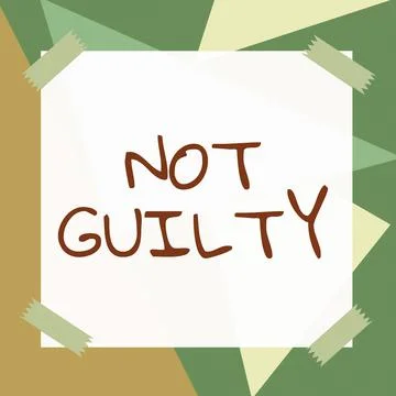 Text showing inspiration Not Guilty. Business idea someone is innocent didnt Stock-Illustration