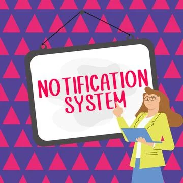 Text showing inspiration Notification System. Conceptual photo Do not forget to Stock Illustration