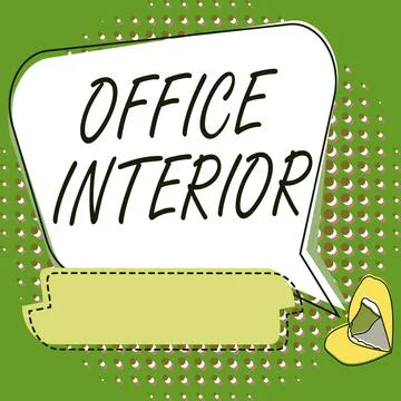Text showing inspiration Office Interior. Word for making indoor spaces Ilustración de archivo