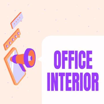 Text showing inspiration Office Interior. Business showcase making indoor spaces Ilustración de archivo