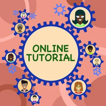 Text showing inspiration Online Tutorial. Business approach process of tutoring Illustrazione stock