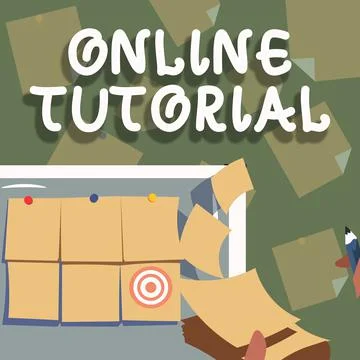 Text showing inspiration Online Tutorial. Concept meaning process of tutoring in Illustrazione stock