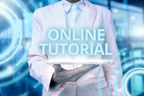 Text showing inspiration Online Tutorial. Business idea process of tutoring in Foto stock