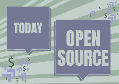 Text showing inspiration Open Source. Business idea contains the source code Illustrazione stock