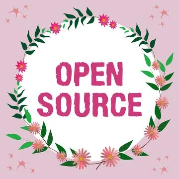 Text showing inspiration Open Source. Business overview denoting software which Stock Illustration