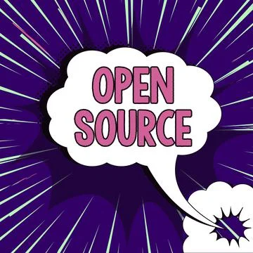 Text showing inspiration Open Source. Business approach contains the source code Stock Illustration