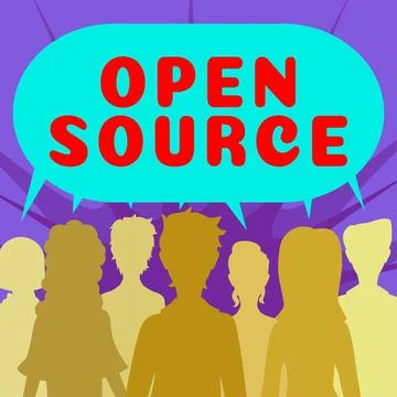 Text showing inspiration Open Source. Business concept denoting software which Stock Illustration