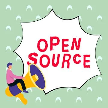 Text showing inspiration Open Source. Business showcase denoting software which Stock Illustration