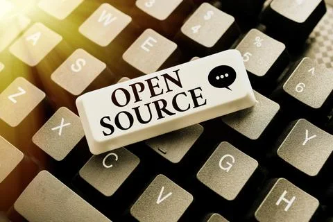 Text showing inspiration Open Source. Business concept contains the source code Stock Photos