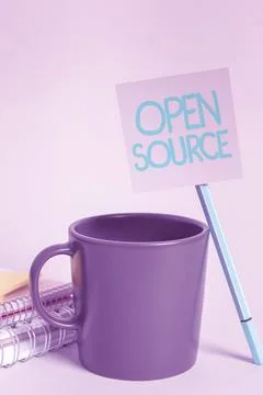 Text showing inspiration Open Source. Concept meaning contains the source code 스톡 사진
